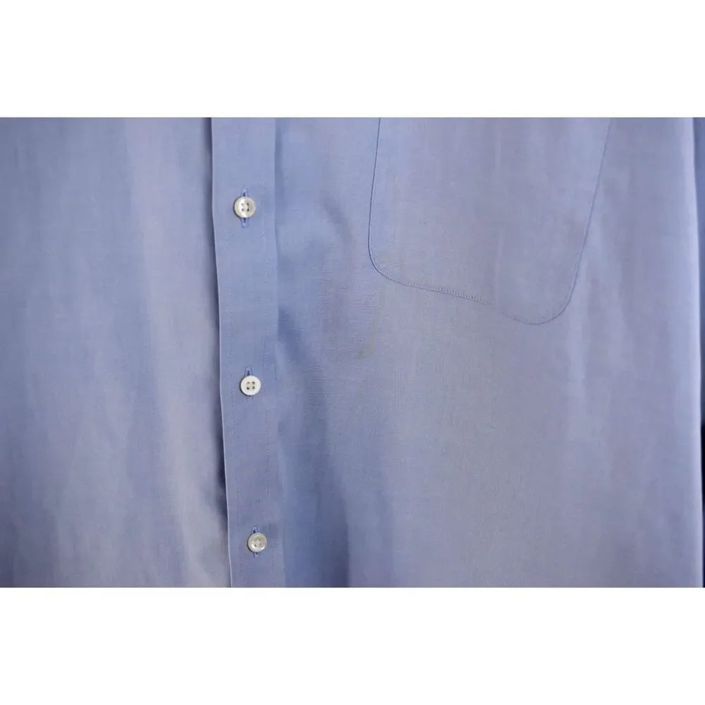 Nordstrom Smartcare Traditional Fit Wrinkle Free Cotton Dress Shirt Blue 18 1/2